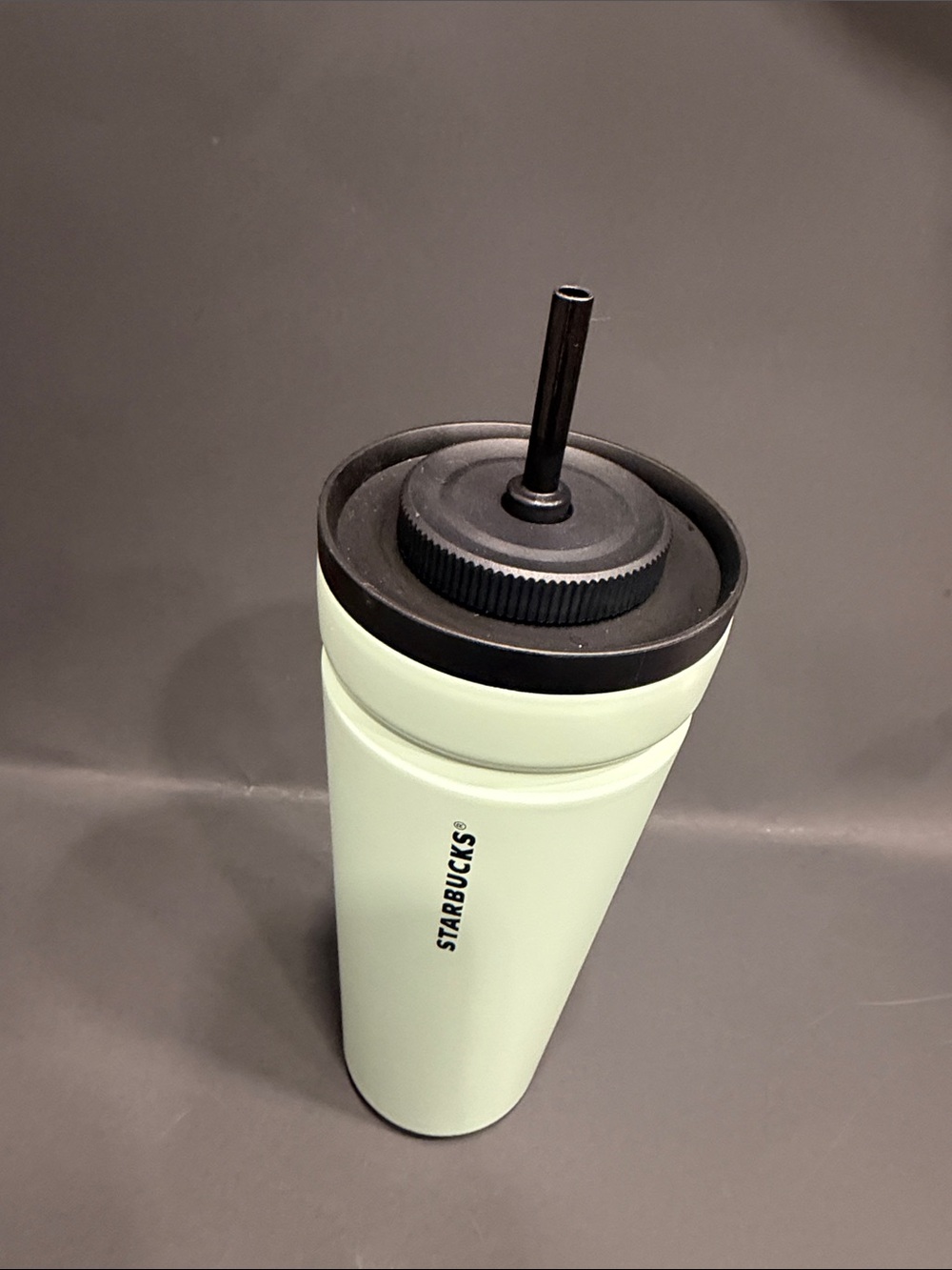Starbucks Mint Green Tumbler with Black Lid and Straw